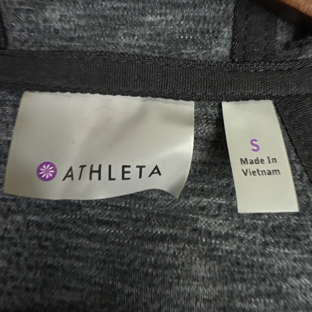 Athleta Full Zip Hoodie Womens Small Gray Space Dye Athletic Jacket 0570 - Picture 3 of 8